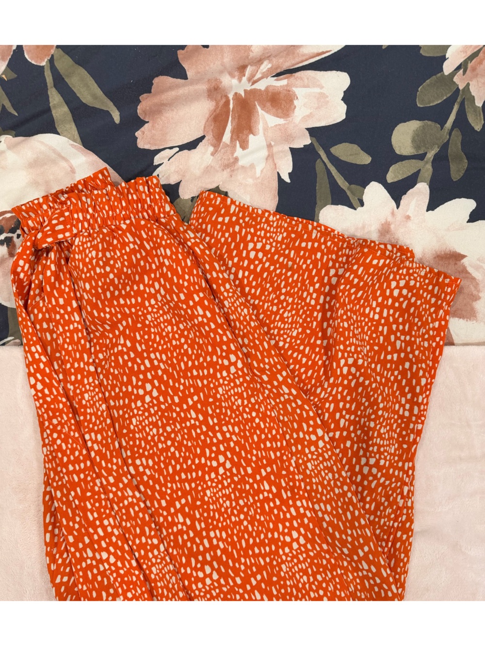 Sienna Sky Orange and White Dot Print Skirt